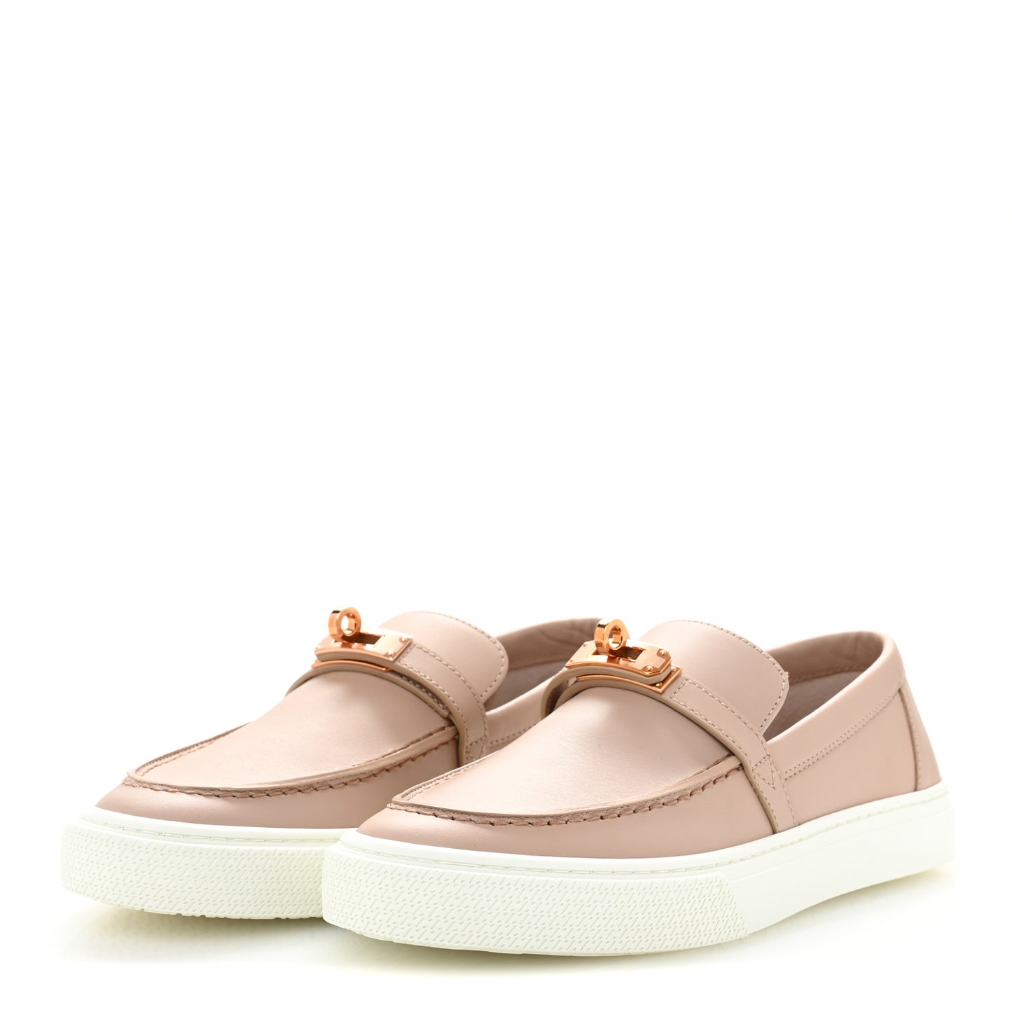 Calfskin Game Slip On Sneakers 37 Beige Nude