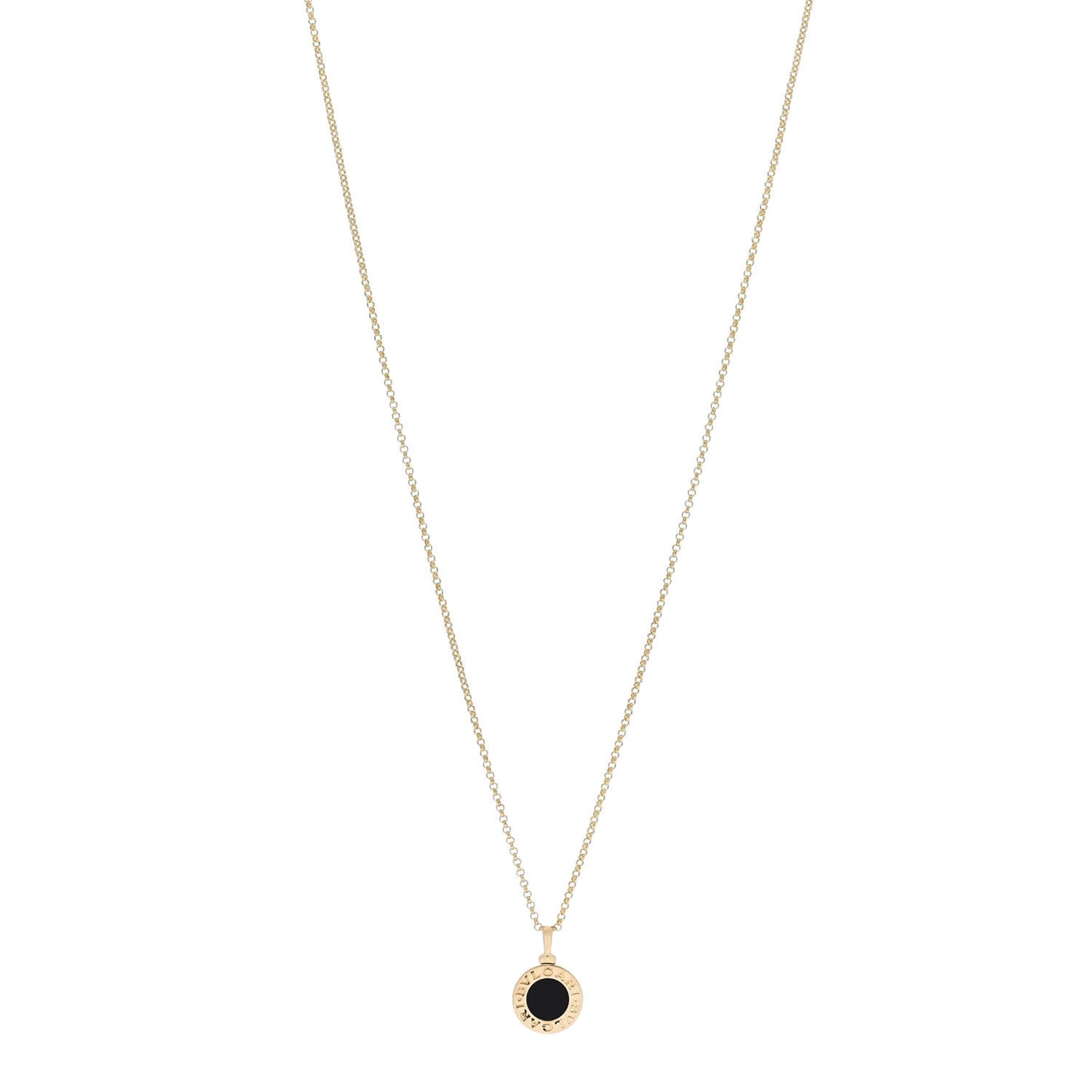 18K Yellow Gold Black Onyx BVLGARI BVLGARI Pendant Necklace