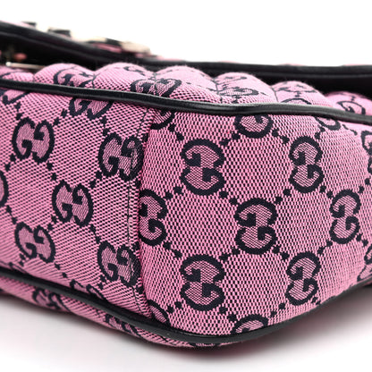 Gucci Monogram Multicolor Matelasse Diagonal Small GG Marmont Shoulder Bag Pink Blue 9 of 9