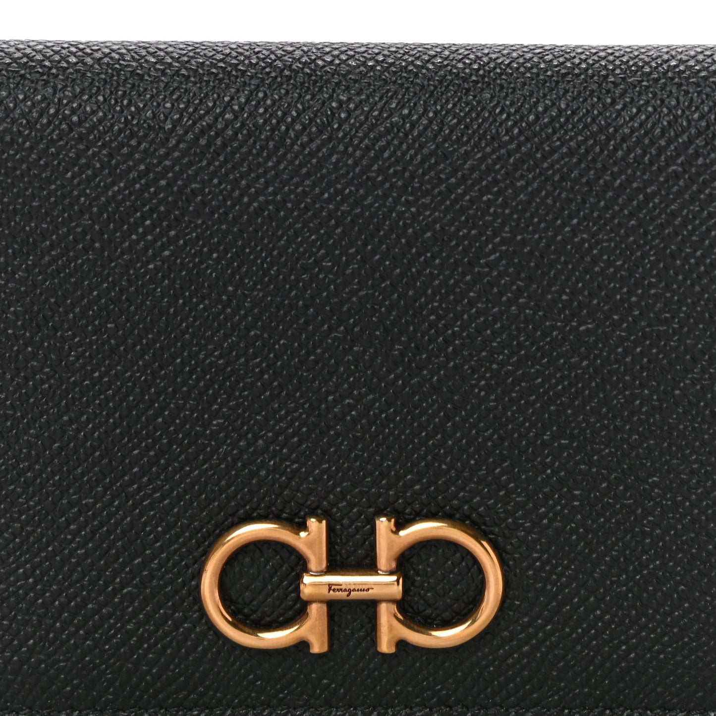 Grained Calfskin Folding Wallet Black