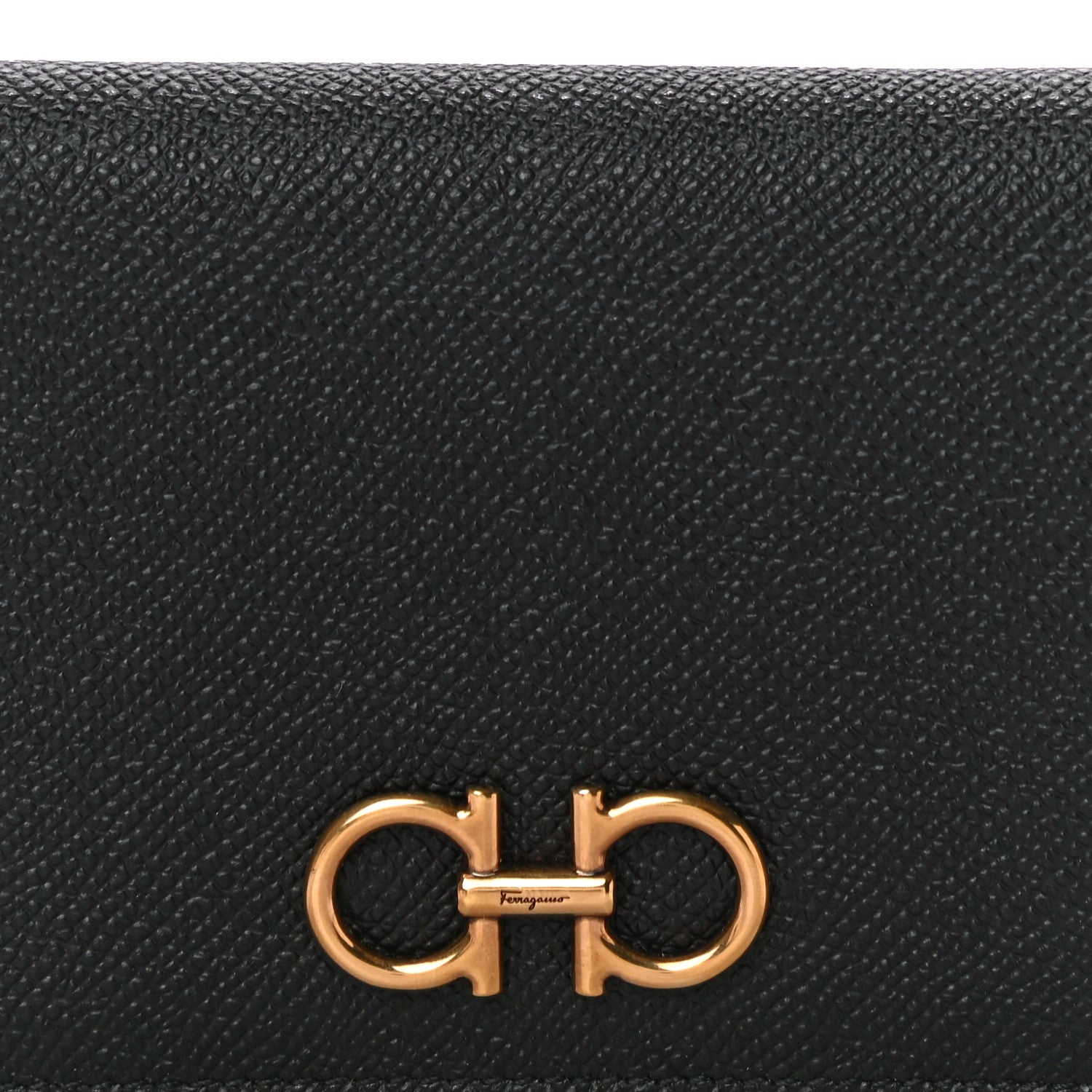 Salvatore Ferragamo Grained Calfskin Folding Wallet Black 7 of 10