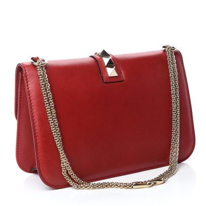 Valentino Garavani Vitello Large Glam Lock Rockstud Flap Red 3 of 15