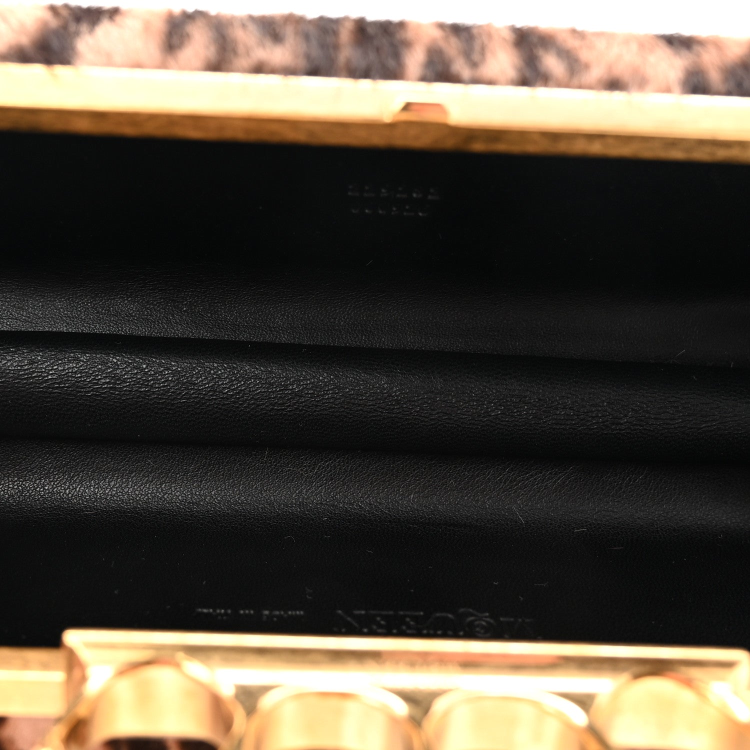 Alexander McQueen Calf Hair Leopard Print Knuckle Box Clutch Brown Black 5 of 7