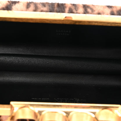 Alexander McQueen Calf Hair Leopard Print Knuckle Box Clutch Brown Black 5 of 7