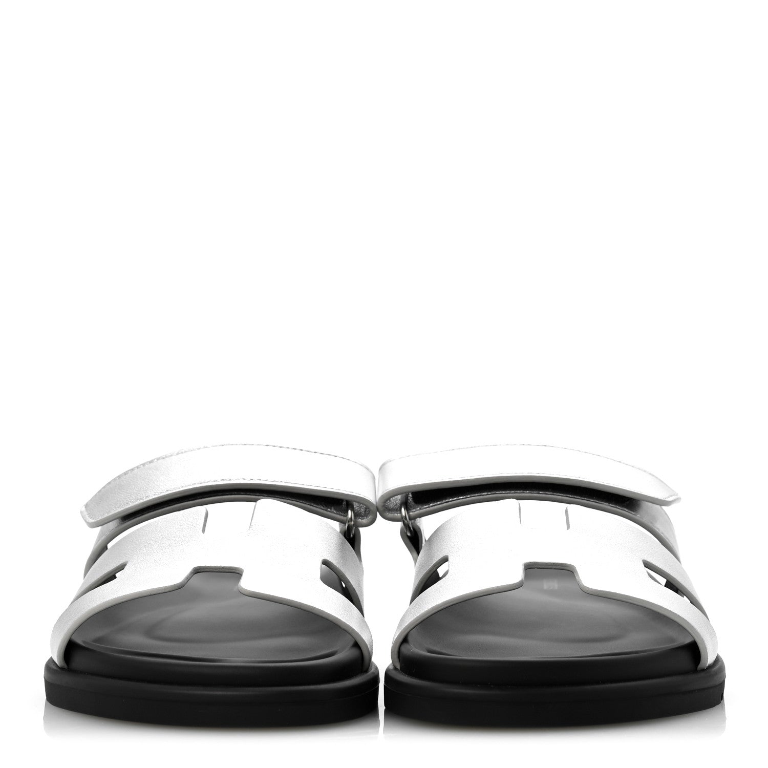 Hermes Metallic Goatskin Womens Chypre Sandals 38 Argent 3 of 10