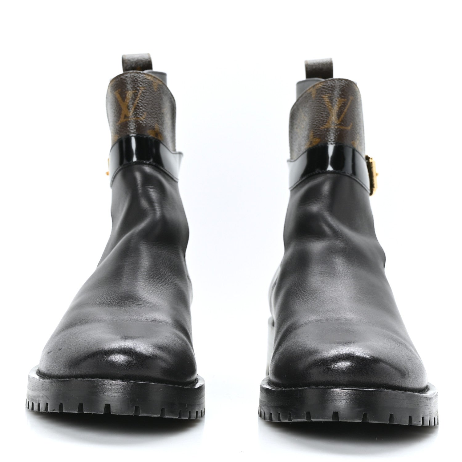 Louis Vuitton Calfskin Monogram Discovery Flat Ankle Boots 40 Black 2 of 7