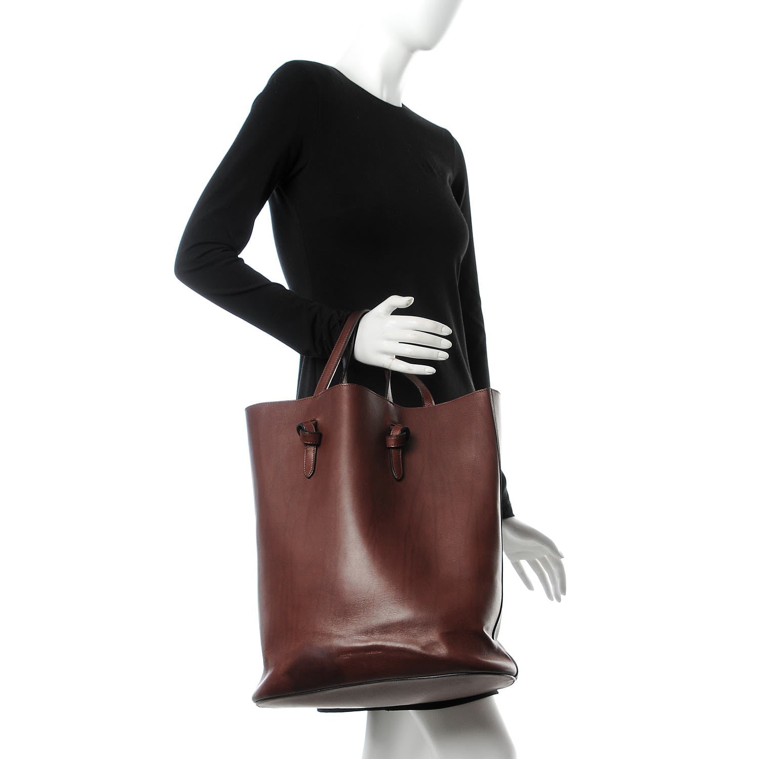 Celine Supple Calfskin Tie Knot Twisted Tote Burgundy 2 of 13