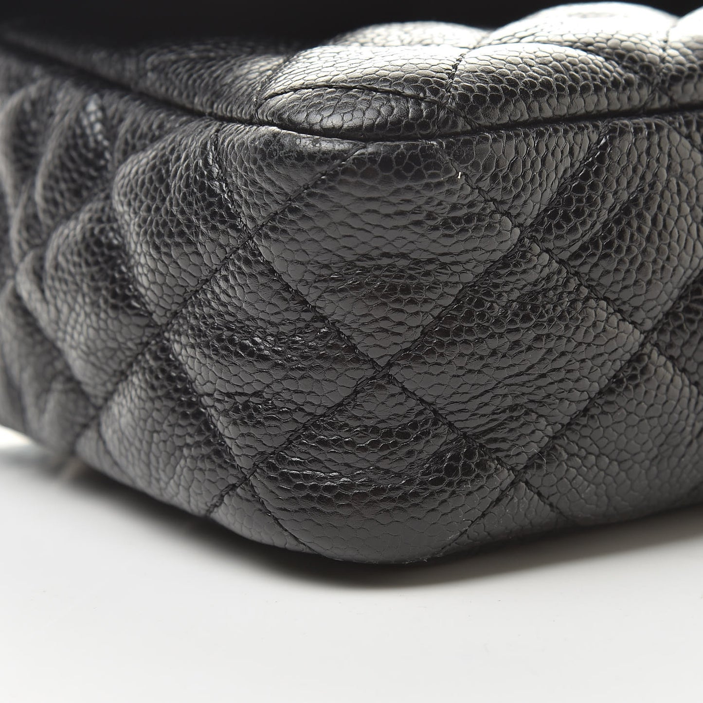 Crumpled Grained Calfskin Small Flap Black