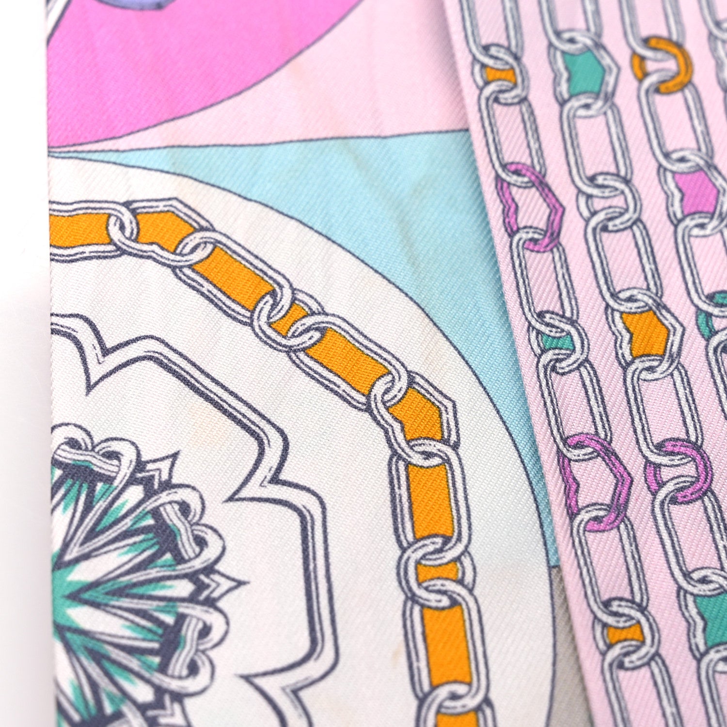 Hermes Silk L'Effet Kaleidoscope Twilly Rose Turquoise Multicolor 4 of 6