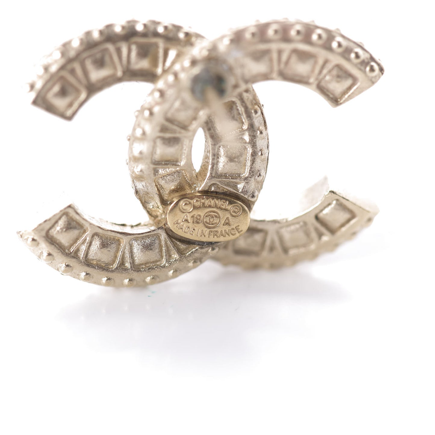 Crystal Timeless CC Earrings Light Gold