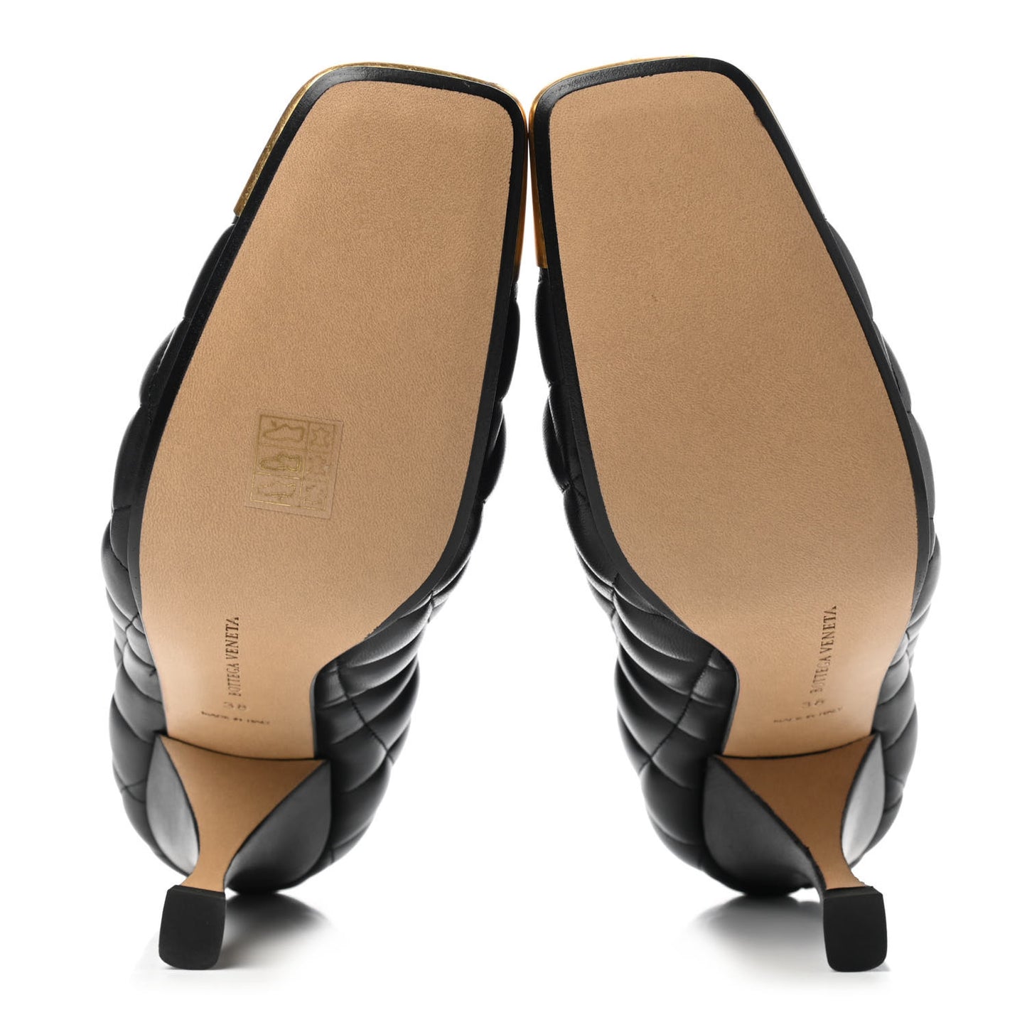 Nappa Matelasse Captoe Pumps 38 Black