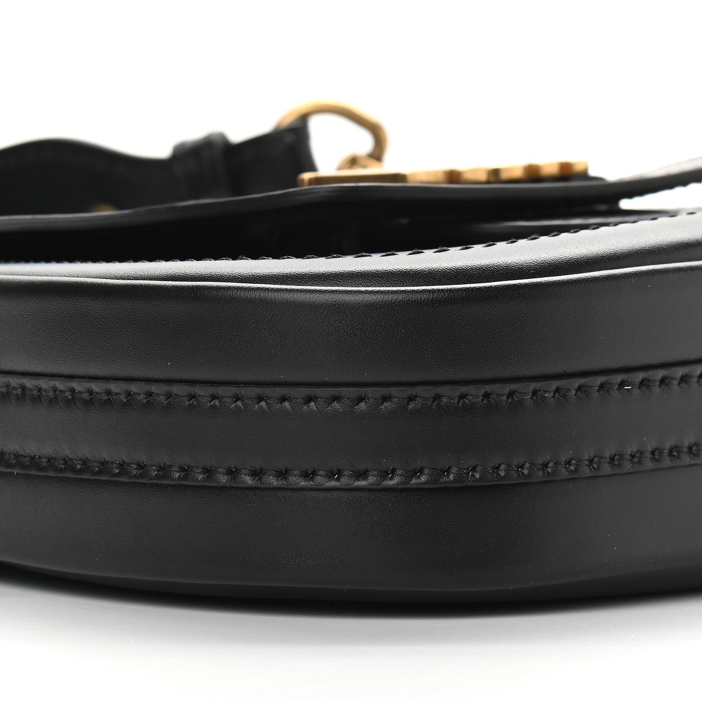 Calfskin D Fence Saddle Bag Black