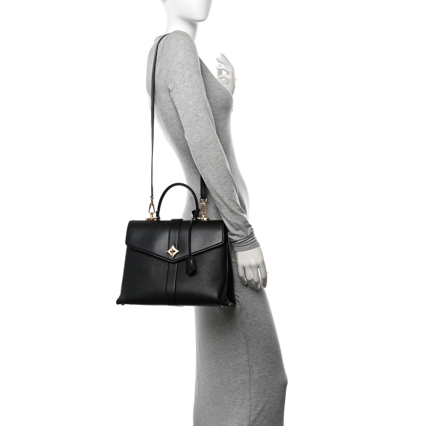 Grained Smooth Calfskin Rose Des Vents MM Black