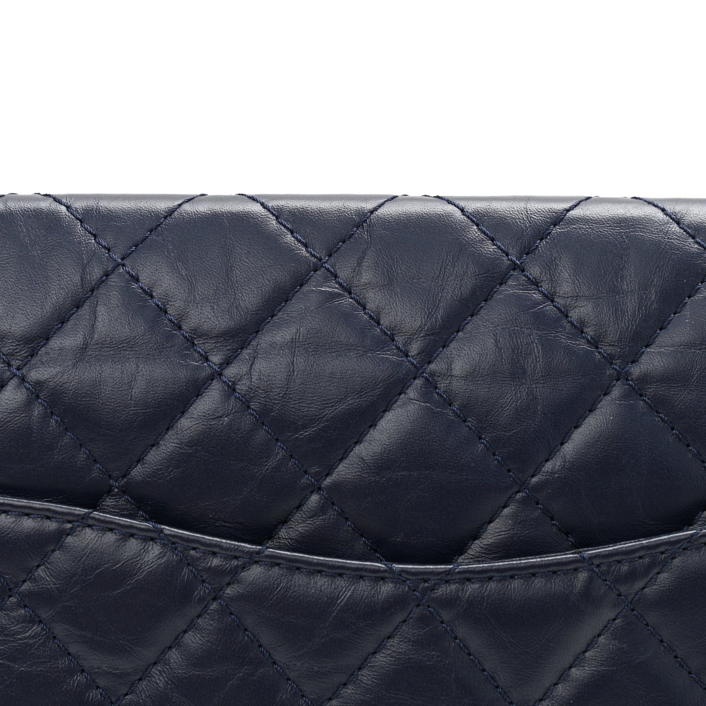 Aged Calfskin Quilted 2.55 Reissue 226 Flap Navy Blue