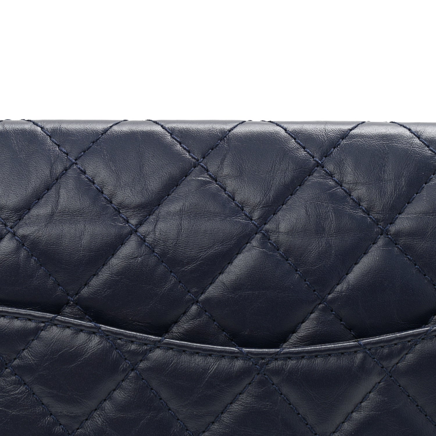 Chanel Aged Calfskin Quilted 2.55 Reissue 226 Flap Navy Blue 11 of 12