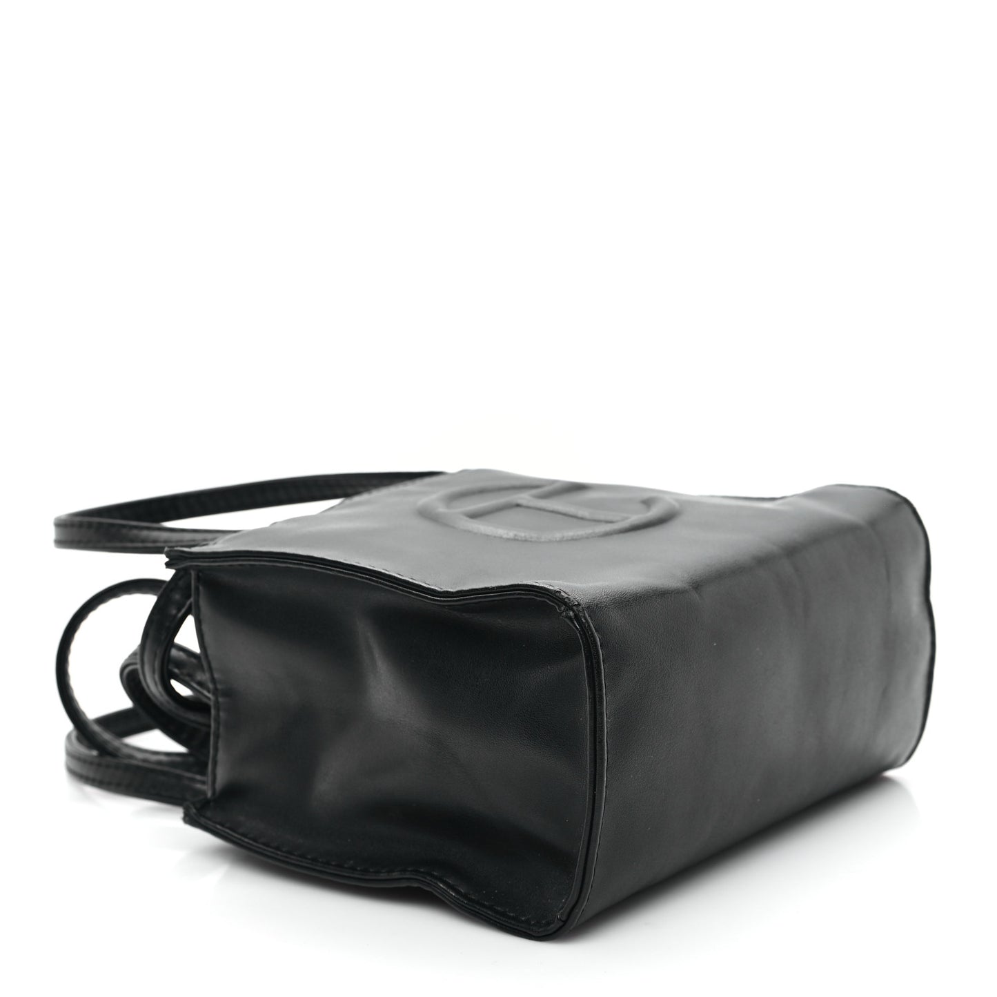 Vegan Leather Small Shopping Bag Black