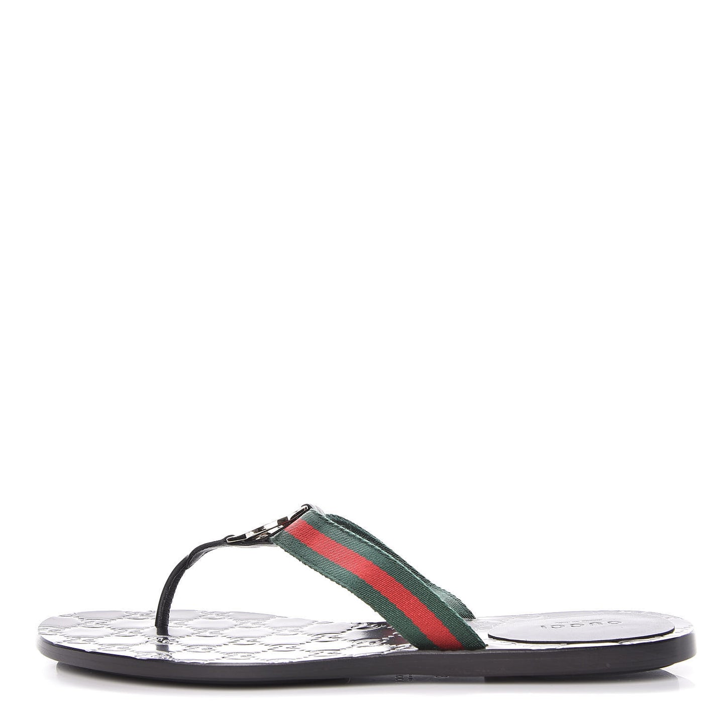 Nylon Guccissima Web Womens Thong Sandals 39 Green Red Black