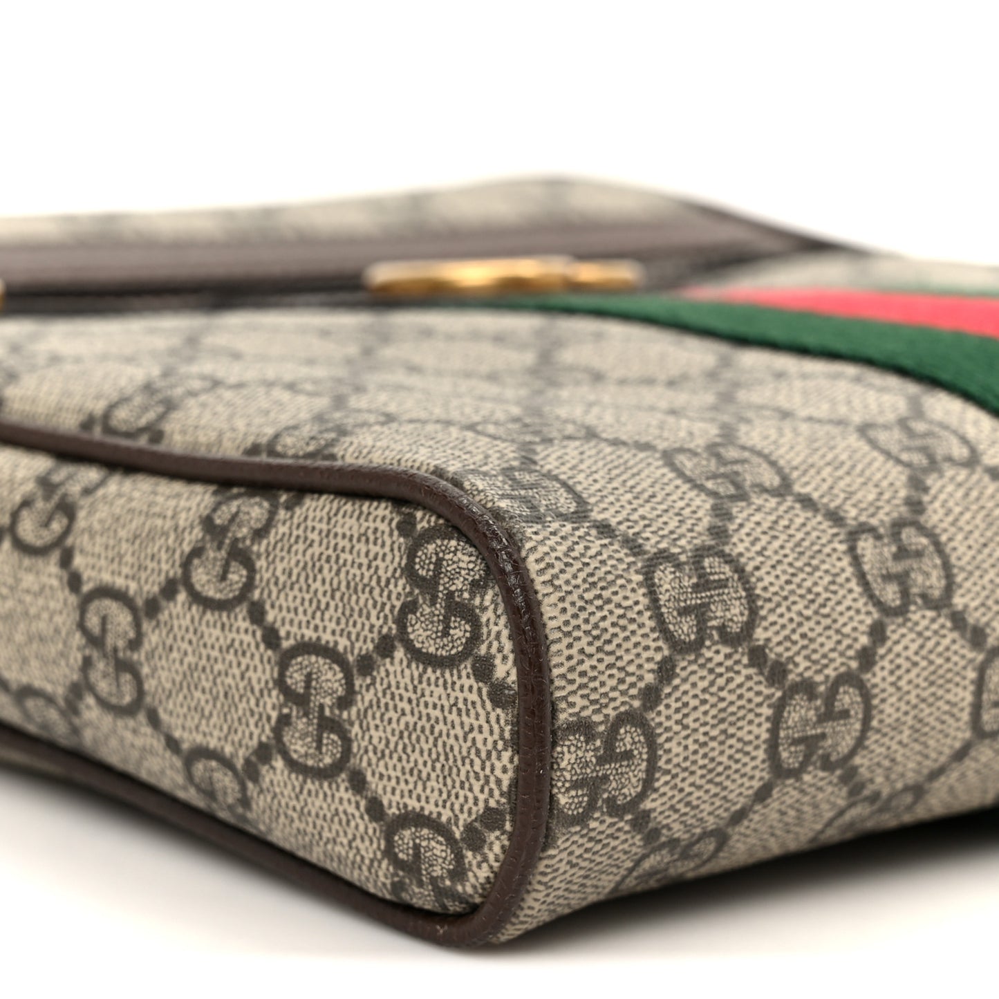 GG Supreme Monogram Web Small Ophidia Messenger Bag Brown