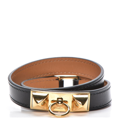 Hermes Box Rivale Double Tour Bracelet S Black 1 of 6