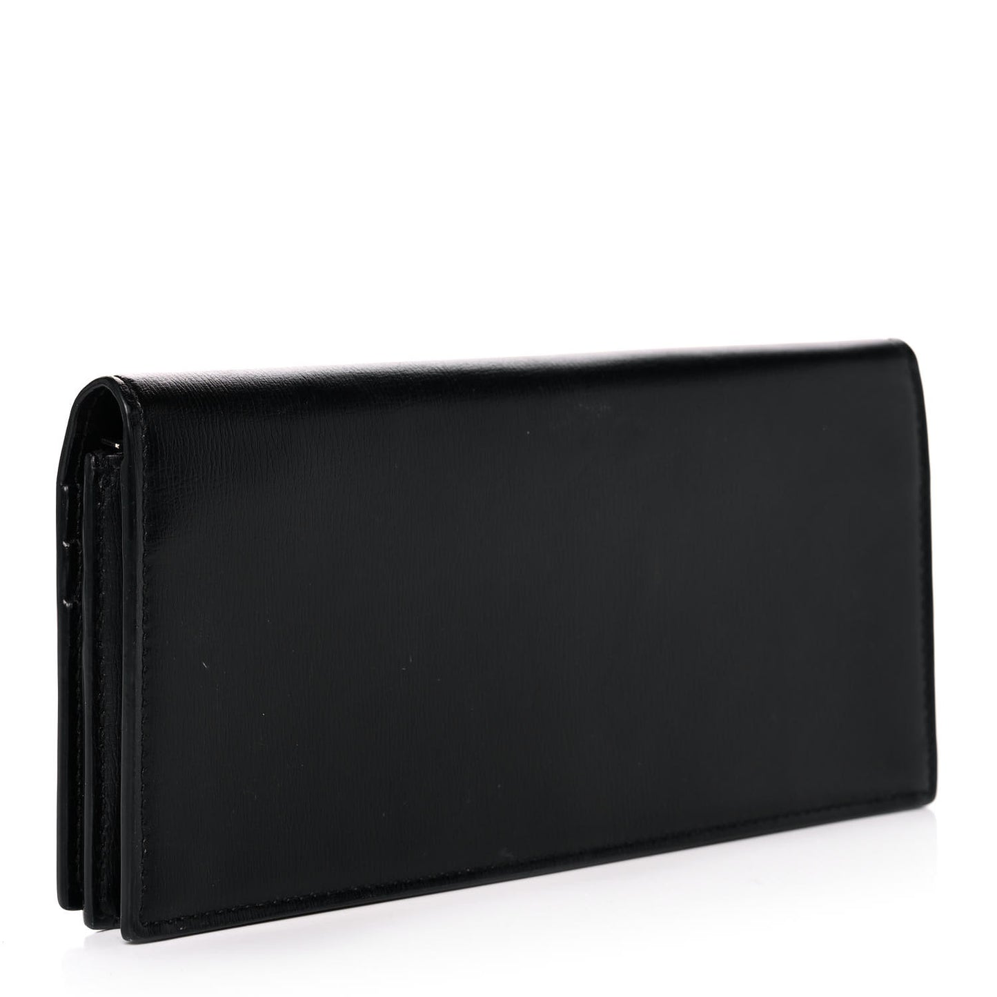 Calfskin Monogram Flap Wallet Black