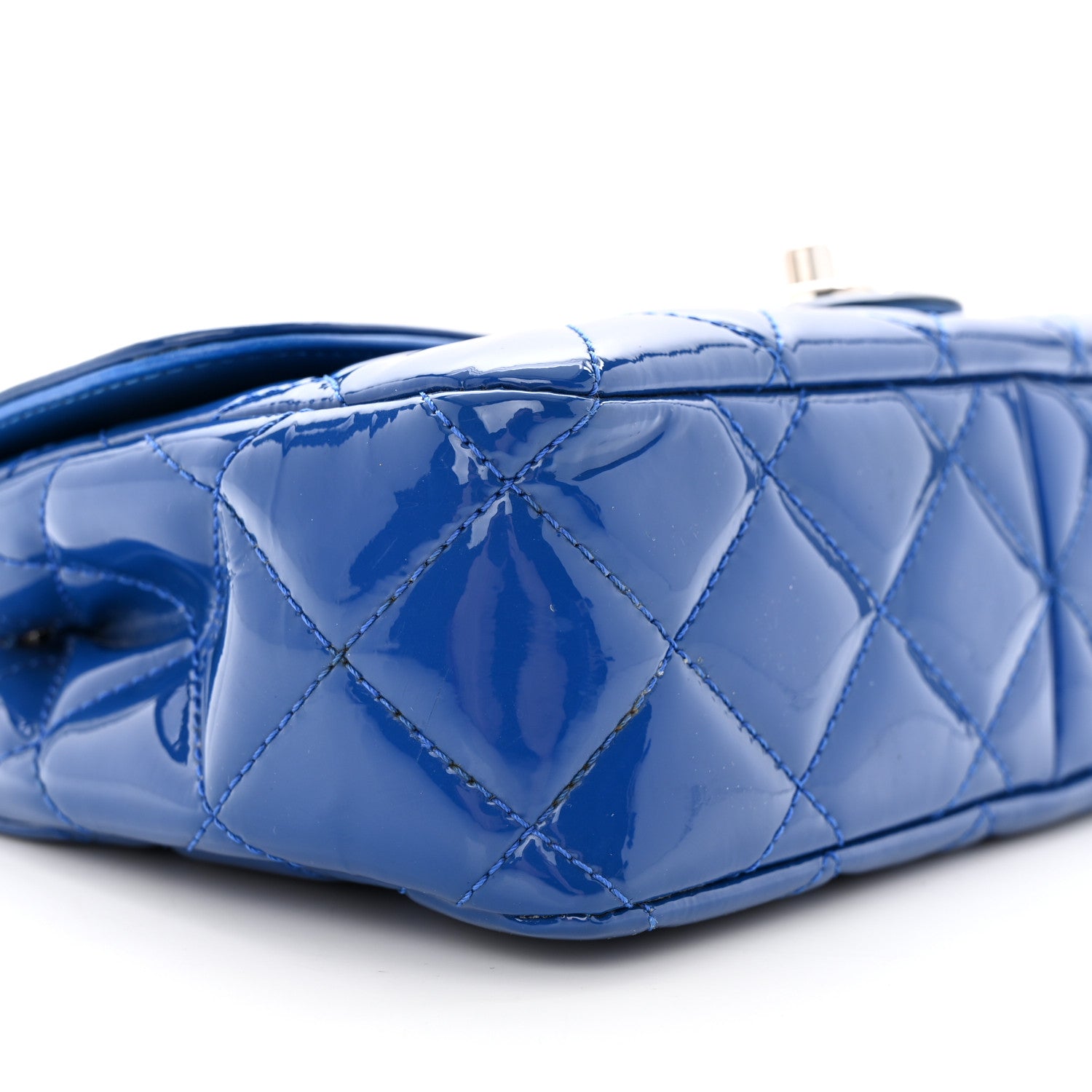 Chanel Patent Quilted Small Coco Shine Flap Blue 9 of 15