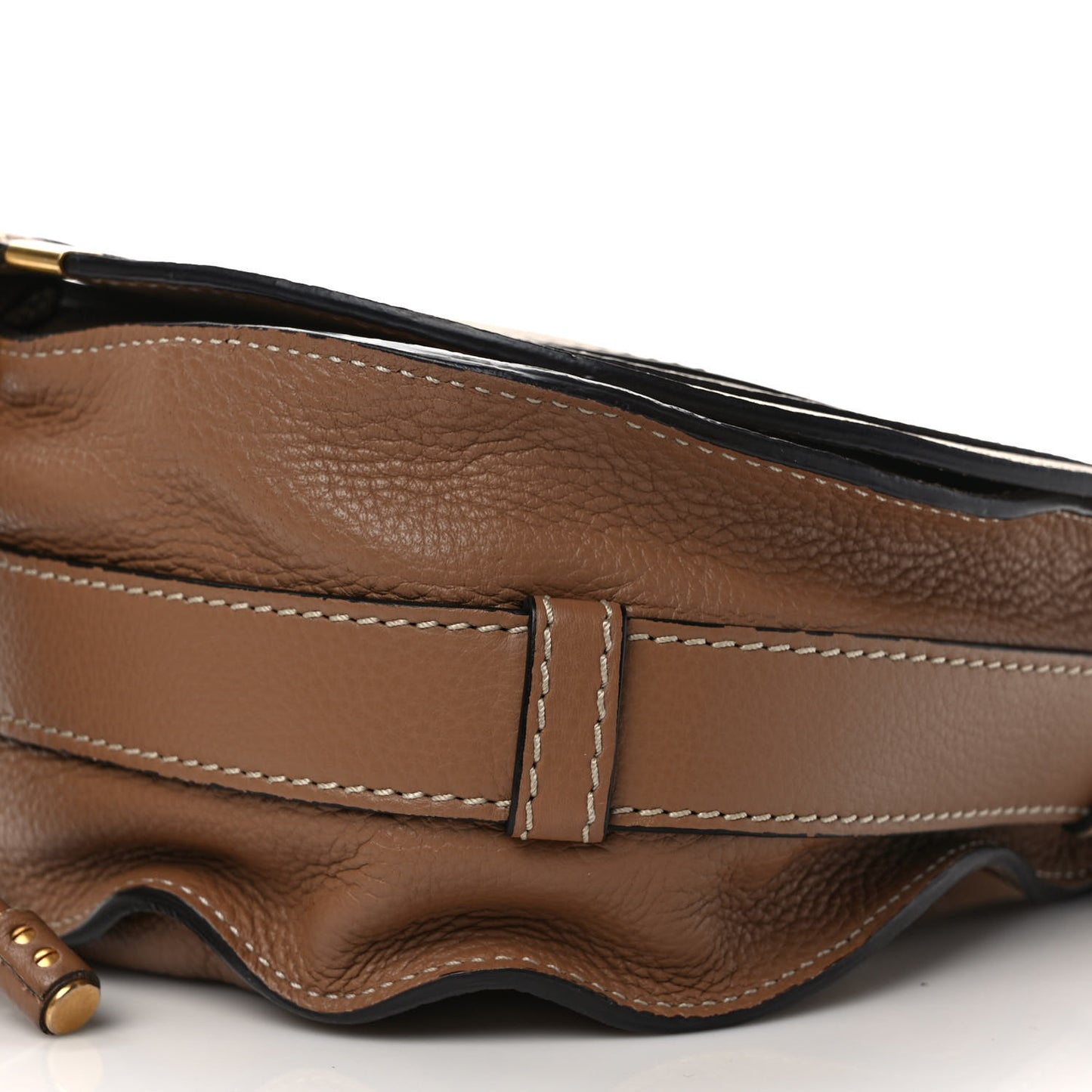 Calfskin Medium Marcie Round Crossbody Bag Nut