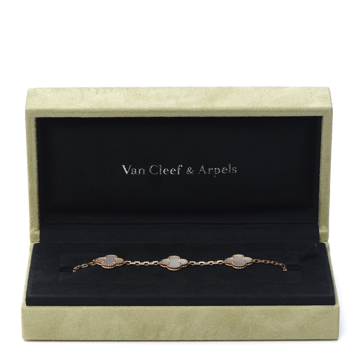 Van Cleef & Arpels 18K Yellow Gold Mother of Pearl 5 Motifs Vintage Alhambra Bracelet 8 of 8