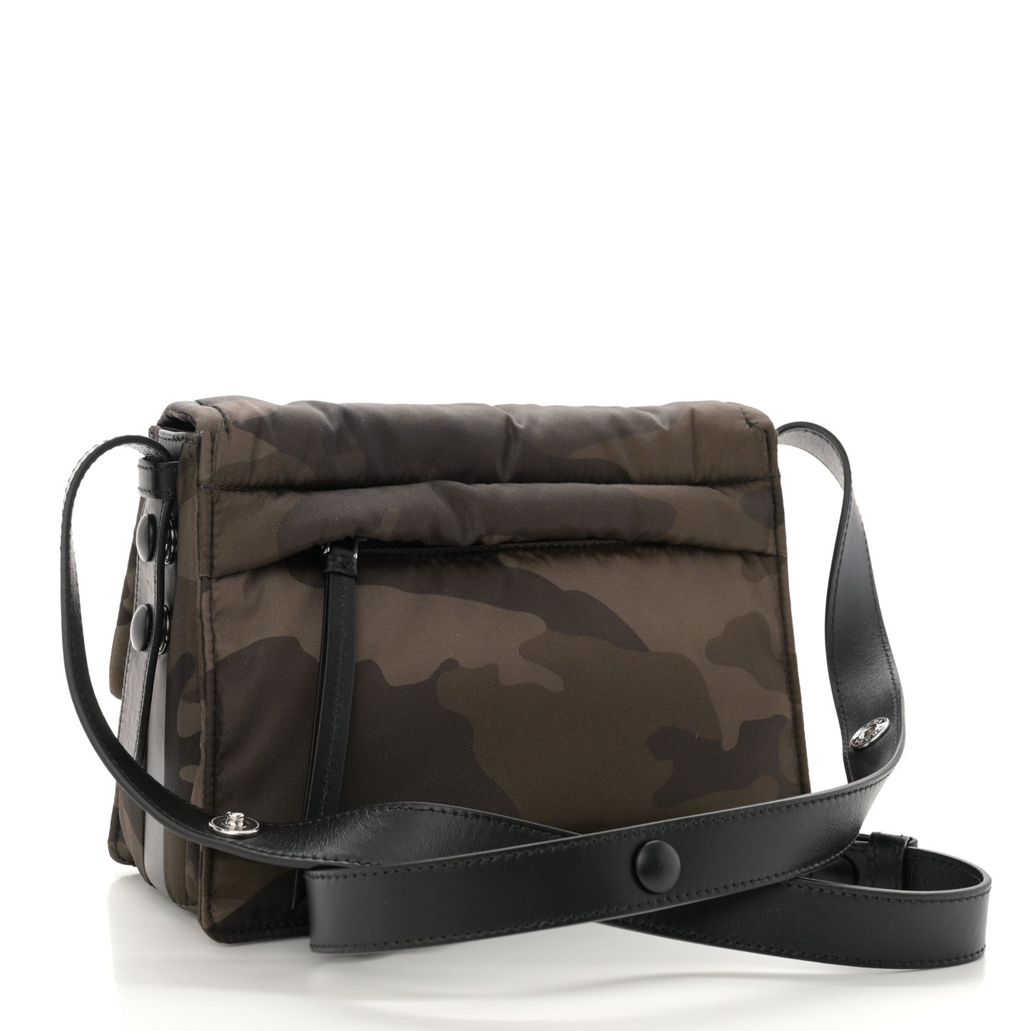 Re-Nylon Vitello Padded Camouflage Small Flap Shoulder Bag Mimetico