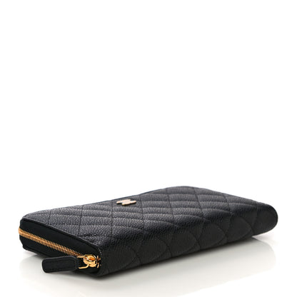 Chanel Caviar Quilted Large Gusset Zip Around Wallet Black 4 of 15