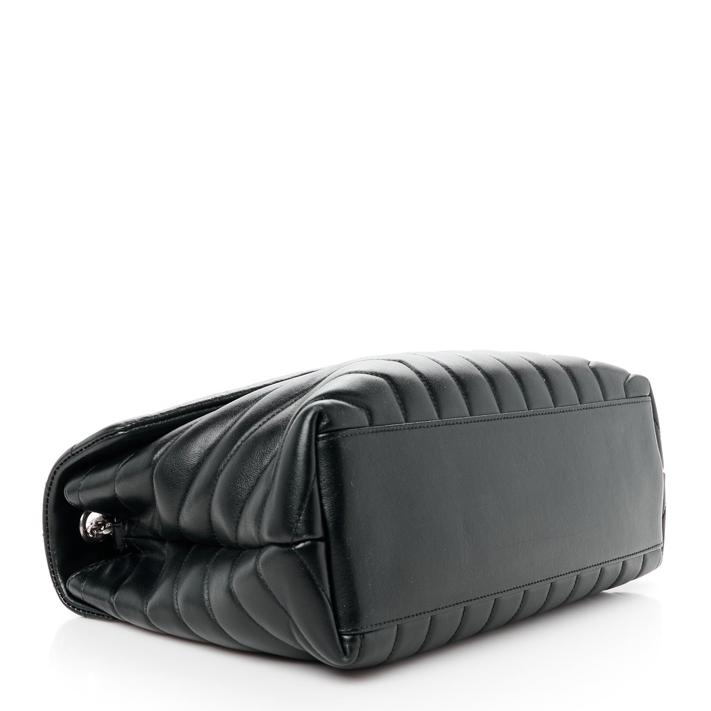 Calfskin Y Quilted Monogram Medium Loulou Chain Satchel Black