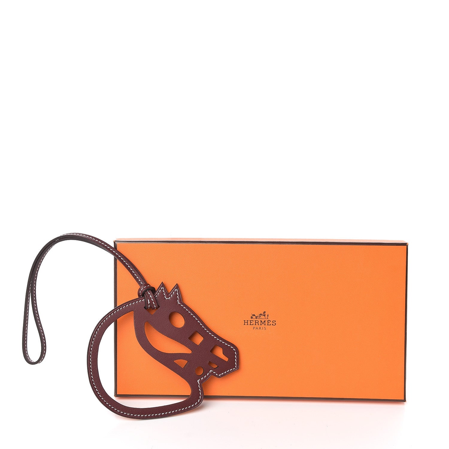 Hermes Swift Paddock Cheval Horse Bag Charm Bordeaux 4 of 4