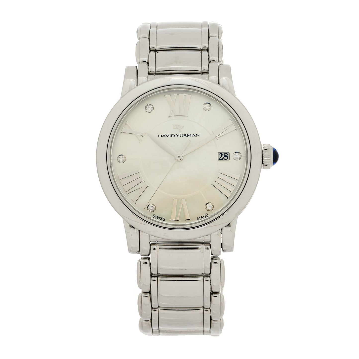 Stainless Steel Diamond Mother of Pearl 38mm Classic Quartz Watch