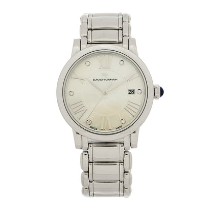 David Yurman Stainless Steel Diamond Mother of Pearl 38mm Classic Quartz Watch 1 of 5