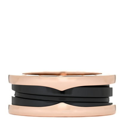 Bulgari 18K Rose Gold Black Ceramic B.Zero1 Two-Band Ring 53 6.25 1 of 6