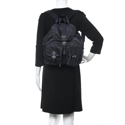 Prada Tessuto Nylon Saffiano Medium Backpack Baltico 2 of 10
