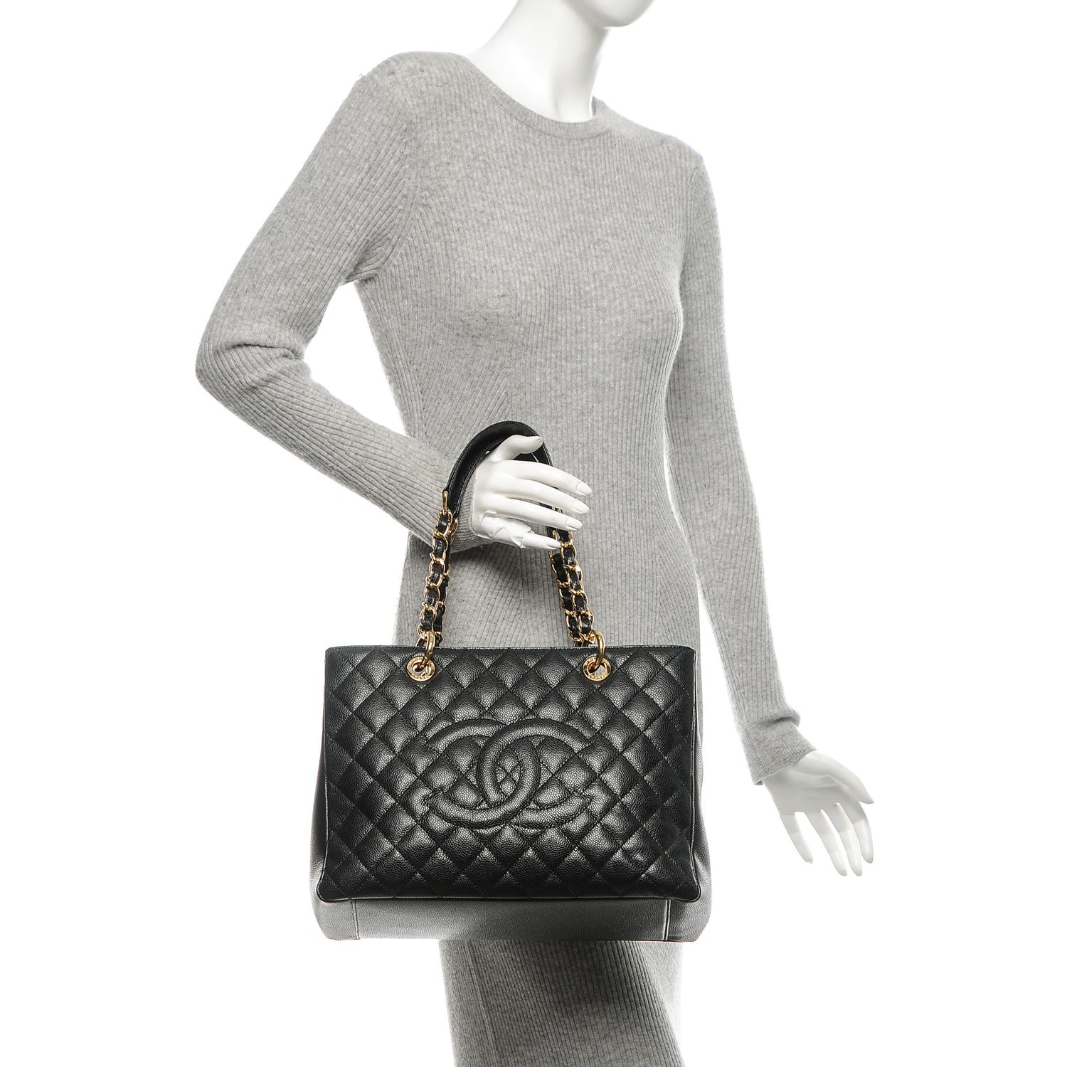 Chanel Caviar Quilted Grand Shopping Tote GST Black 2 of 7
