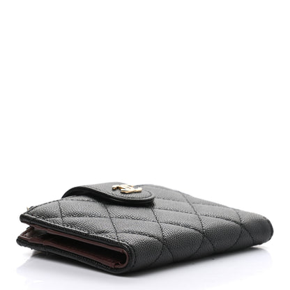 Chanel Caviar Quilted Compact Zipped Pocket Wallet Black 4 of 7