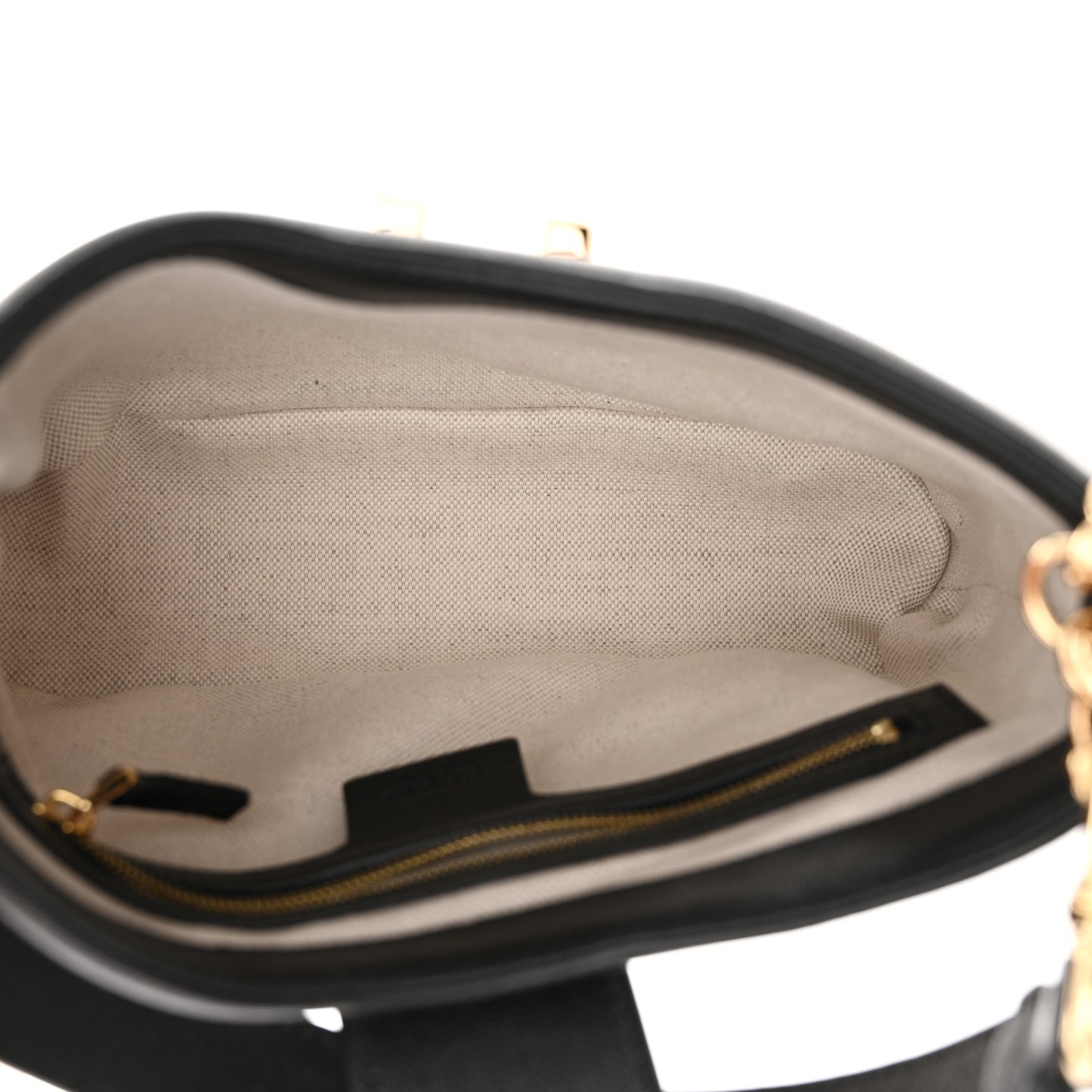 Wonka Grain Calfskin GG Monogram Debossed Small Padlock Shoulder Bag Mystic White Black