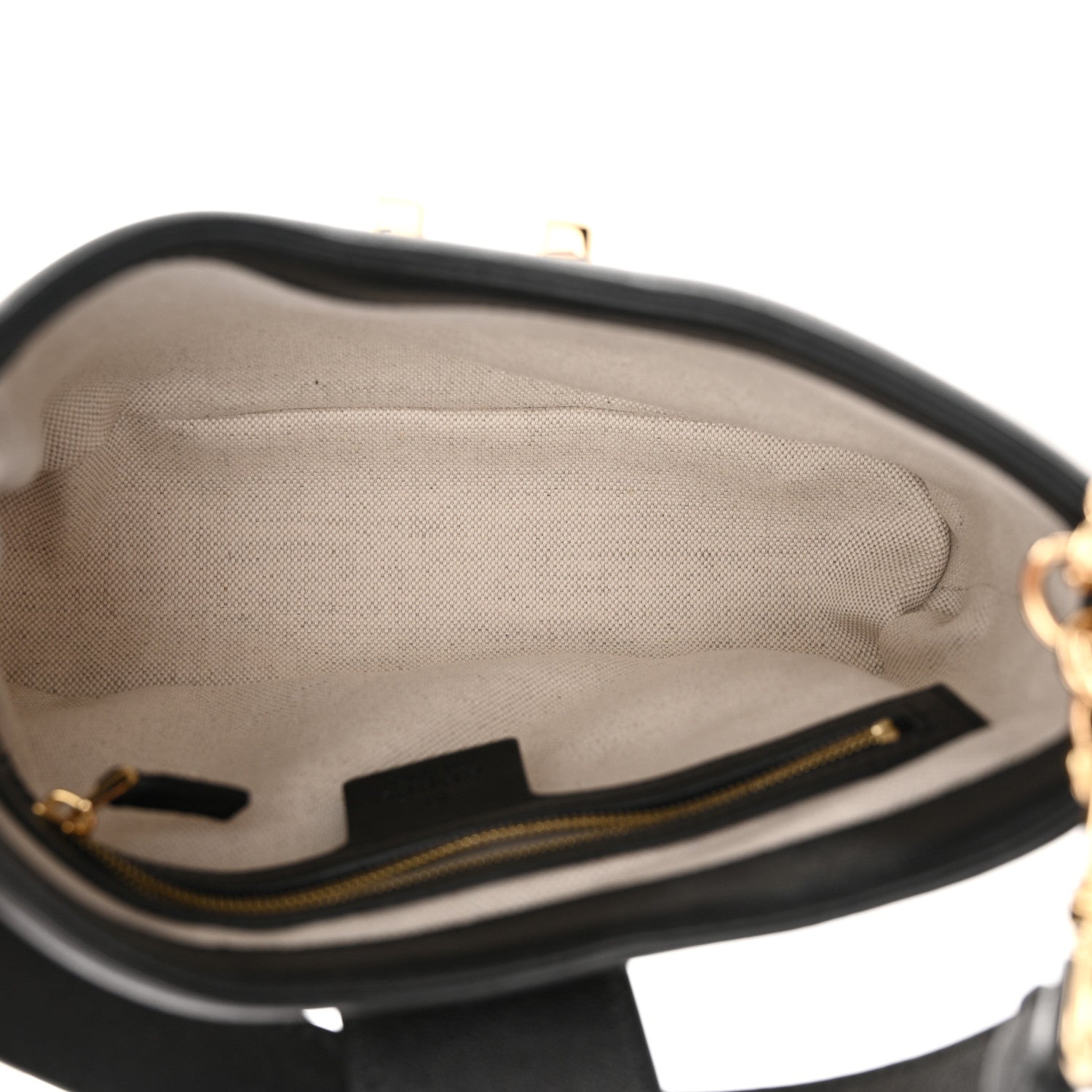 Gucci Wonka Grain Calfskin GG Monogram Debossed Small Padlock Shoulder Bag Mystic White Black 5 of 11