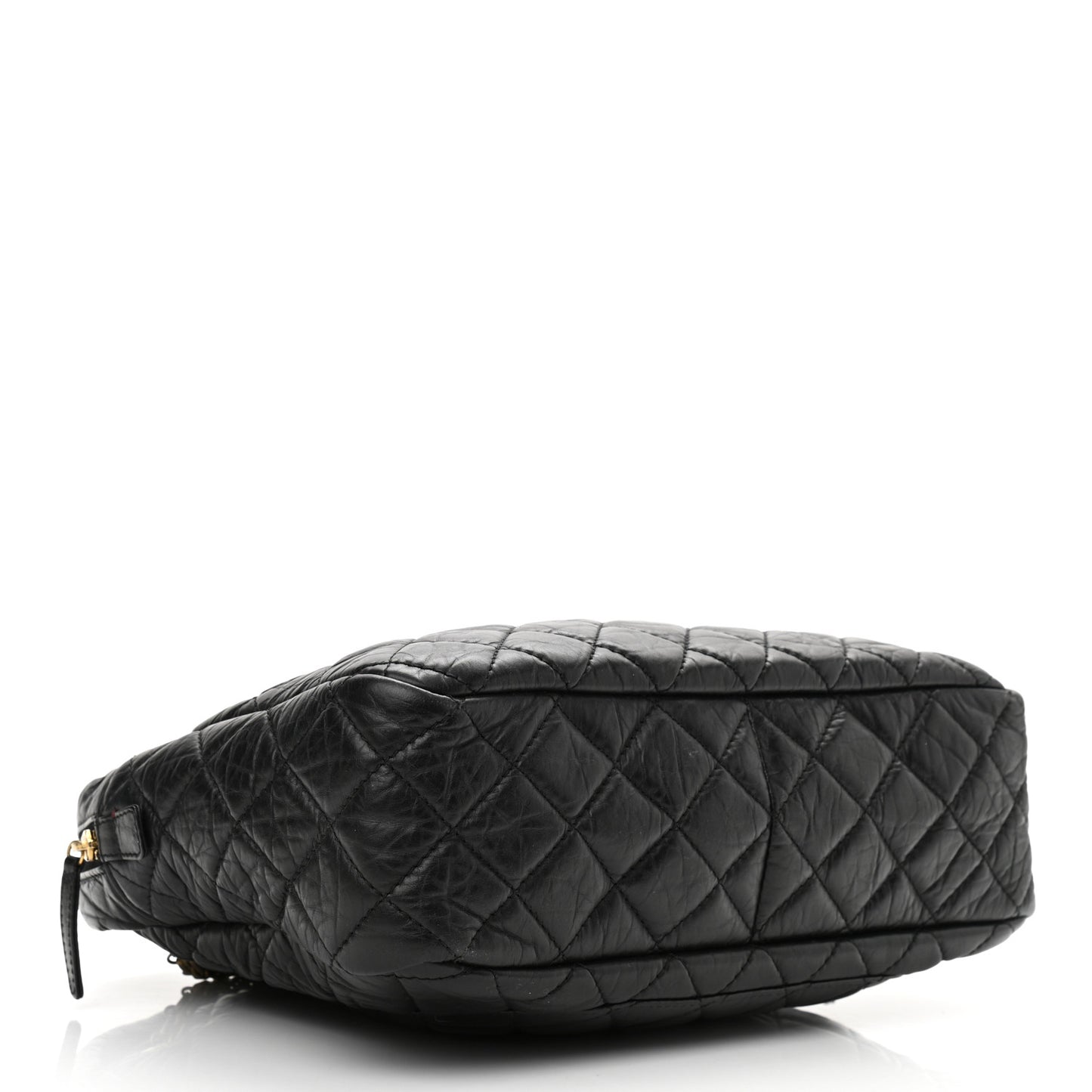 Aged Calfskin Quilted Large Reissue Camera Case Black