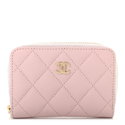 Chanel Caviar Quilted Zip Coin Purse Light Pink 1 of 8
