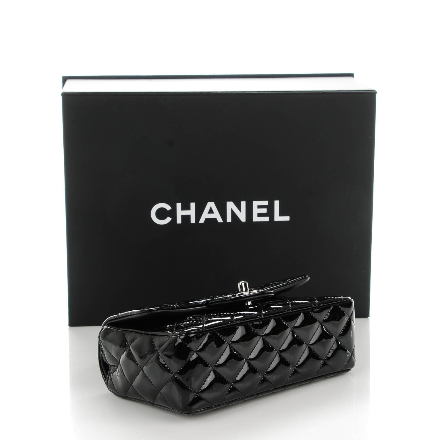 Chanel Patent Calfskin Quilted Mini Rectangular Flap Black 4 of 8