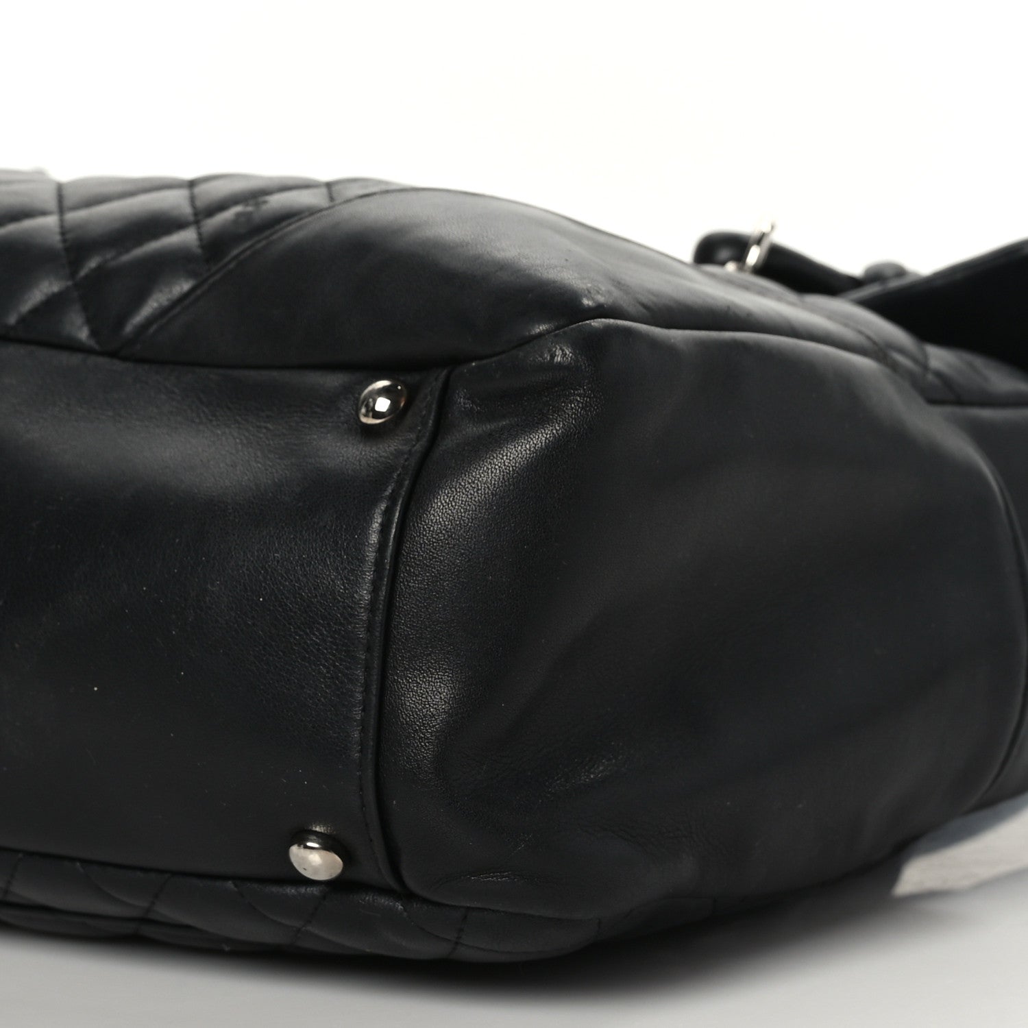 Chanel Calfskin Quilted Large Cambon Flap Black White 9 of 12