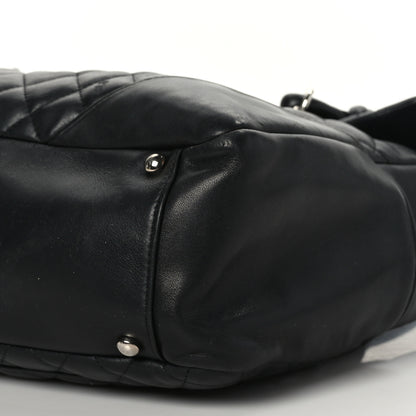 Chanel Calfskin Quilted Large Cambon Flap Black White 9 of 12