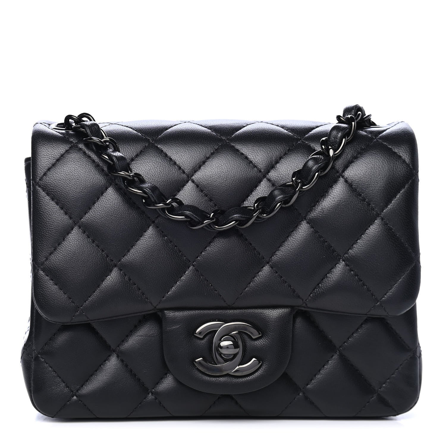 Chanel Lambskin Quilted Mini Square Flap So Black 1 of 4