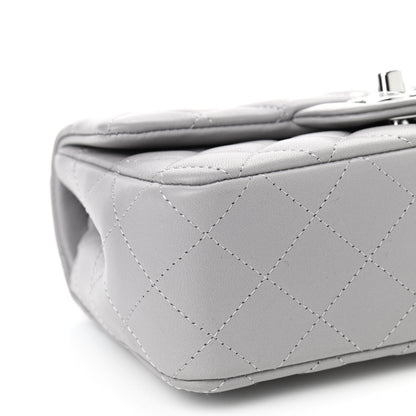 Chanel Lambskin Quilted Mini Rectangular Flap Grey 8 of 9