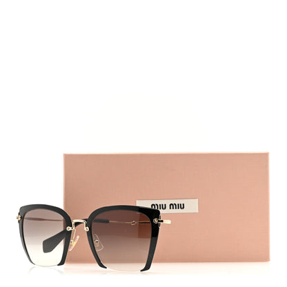 Miu Miu Metal Square Sunglasses SMU 52R Black Gold 24 of 24