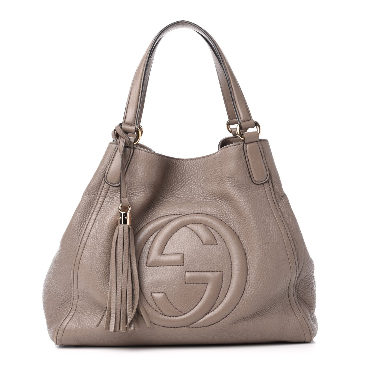 Gucci Pebbled Calfskin Medium Soho Shoulder Bag New Fango 1 of 17