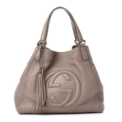 Gucci Pebbled Calfskin Medium Soho Shoulder Bag New Fango 1 of 17