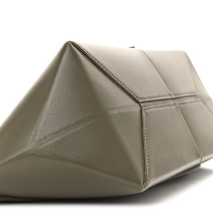 Loewe Shiny Calfskin Mini Cropped Puzzle Fold Tote Dark Khaki Green 9 of 13